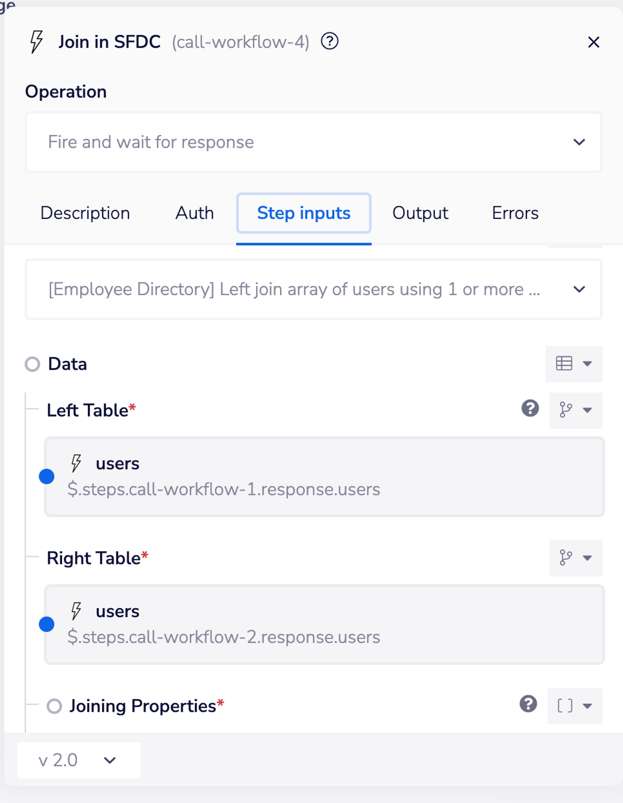 Employee Directory Callable: join inputs